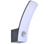 LUTEC KILO Applique Murale Extérieure LED avec Détecteur de Mouvement, 12W 1280lm 3000K Blanc Chaud, Luminaire Extérieur Noir