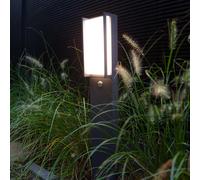Lutec Qubo Borne lumineuse sur socle, LED avec détecteur de mouvements, 7193004118,