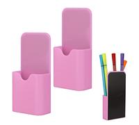LUTER 2 Pièces Porte Marqueur Magnétiques, Pot Crayon Porte Stylo Aimanté Organisateur Fournitures de Bureau à Domicile pour Réfrigérateur Tableau Blanc Casier (Rose)