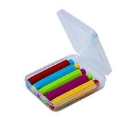 LUTER 5pcs Porte-Craies, Réglable avec Étui Rigide de Rangement Bâton Porte-Craies Hexagonal en Rouge Rose Bleu Jaune Vert pour Enseignants Étudiants Bureau Salle de raie Non Incluse)