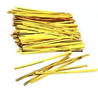 LUTER 800 Pièces 10 cm Liens Torsadés Métalliques pour Sacs de Bonbons, Sacs de Café, Collations, Gâteaux, Articles de Fête (Or)?Embellissement Atmosphère de Noël