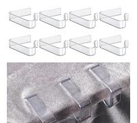Luter 8pcs Pince à Nappe Plastique, Pince à Nappe de Table Transparente Porte-Nappe Pinces à Couverture de Table pour Tableau d'Épaisseur de 3,6 à 5,6cm Noël Fête Mariage d'Intérieur d'Extérieur