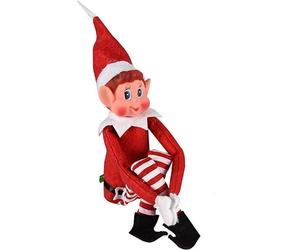 Lutin Farceur - Elves Behavin' Badly - Rouge - Peluche douce - Décoration de Noël - Mixte