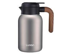 Luvan Carafe isotherme de 2 l,isotherme en acier inoxydable, double paroi avec isolation sous vide, isolation pour 12 et 24 heures de froid, carafe isotherme pour thé, eau, café