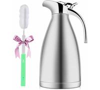 Luvan Carafe isotherme de 2 l,isotherme en acier inoxydable, double paroi avec isolation sous vide, isolation pour 12 et 24 heures de froid, carafe isotherme pour thé, eau, café