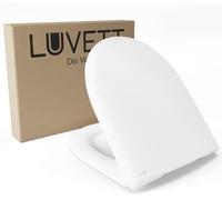 LUVETT Q600 Abattant WC carré Blanc | Mécanisme de fermeture en douceur, amovible, convient pour la céramique 43,3 x 35,5 cm