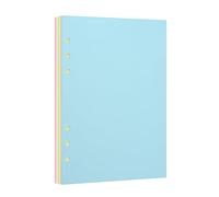 luvtree Recharge de papier vierge A5, pages colorées pour classeur A5 rechargeable à 6 anneaux, inserts de recharge de classeur perforés à 6 trous, 1 lot (contient 50 feuilles/100 pages)
