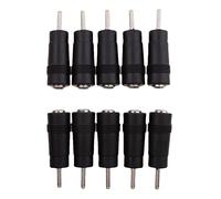Luwecf Adaptateur Secteur 10pieces 2.5x0.7mm Fiche Mâle à Prise Femelle 5.5x2.1mm