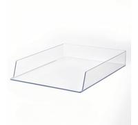 Luwecf Boîte rangement en plastique PET transparente empilable pour bureau, pour petits objets - pour tiroir, Transparent, A5 petite boîte