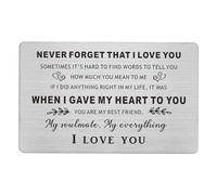 Luwecf Carte Portefeuille Gravée Carte Inscription Carte Alliage Carte Métallique Sentimentale Convient pour Anniversaire Saint-valentin Mariage Noël, StyleC