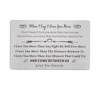 Luwecf Carte Portefeuille Gravée Carte Inscription Carte Alliage Carte Métallique Sentimentale Convient pour Anniversaire Saint-valentin Mariage Noël, Modèle A
