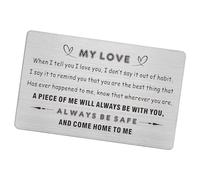 Luwecf Carte Portefeuille Gravée Carte Inscription Carte Alliage Carte Métallique Sentimentale Convient pour Anniversaire Saint-valentin Mariage Noël, StyleB
