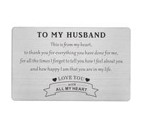 Luwecf Carte Portefeuille Gravée Carte Inscription Carte Alliage Carte Métallique Sentimentale Convient pour Anniversaire Saint-valentin Mariage Noël, Style D