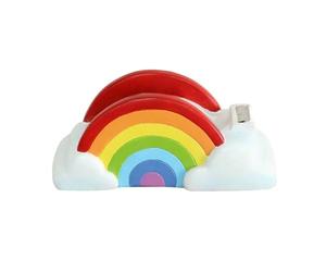 Luwecf Distributeur Adhésif -en-ciel Forme Porte-rouleau Résine Solide Coupe Ruban sans Effort Objet Décoratif Fantaisie pour Travail Salle de ctivités Manuelles Adapté Bureau Étude