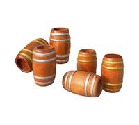 Luwecf Lot de 6 Tonneaux de Bière Miniatures pour Maquettes, Décoration de Maison de Poupée Ronde