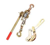 Luwecf Rope Tensioner Outil de Traction Fil Câble Tendeur Manuel à Poulie Ratchet Dispositif Double Crochet Construction En Acier Carbone Fonction Stabilité, 2 Tonnes