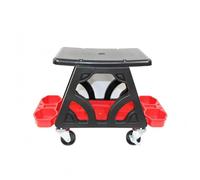 Luwecf Siège de Polissage Mobile Siège Roues pour Véhicule Compartiments de Rangement Tabouret Travail en Acier Approprié à Lustrage Nettoyage Atelier Usage Domestique