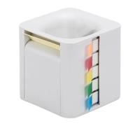Luwecf Sticky Note Dispenser Porte-mémos Multifonction Organiseur Support Rouleaux Index Tabs Porte-clip En PP Compact Adapté pour Professeur Élève Bureau Ma, Blanc