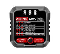 Luwecf Testeur de Prise Électrique Testeur Digital de Prise Murale de Polarité Contrôleur de Phase Vérificateur de Branchement Affichage Clair, noir