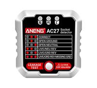 Luwecf Testeur de Prise Électrique Testeur Digital de Prise Murale de Polarité Contrôleur de Phase Vérificateur de Branchement Affichage Clair, Blanche