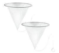 Luwint Lot de 2 filtres à miel coniques en nylon avec cercle en acier inoxydable et cordon de tirage, réutilisables et lavables en maille fine 40 pour seau de 18 litres