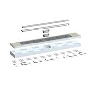 LUX ELEMENTS Caniveau de douche 120 x 20 cm avec écoulement en ligne 7 x 85 cm intégré, TUB-LINE RT 1200/200 (850) LTUBE95003, gris