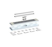LUX ELEMENTS Caniveau de douche 90 x 20 cm avec écoulement en ligne 7 x 65 cm intégré, TUB-LINE RT 900/200 (650) LTUBE95008, gris