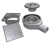 LUX ELEMENTS : Robinet de vidange horizontal TUB-BAW-DV. Robinet de vidange avec plaque de recouvrement pour carrelage