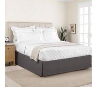 Lux Jupe de lit Classique plissée de qualité hôtelière, Longueur de Chute de 35,6 cm, pour lit Queen Size, Gris