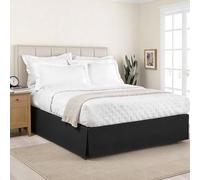 Lux Jupe de lit sur Mesure en Microfibre avec Longueur de Chute Classique de 35,6 cm, lit Double, Noir