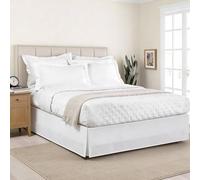 Lux Jupe de lit sur Mesure en Microfibre avec Longueur de Chute Classique de 35,6 cm, lit jumeau, Blanc