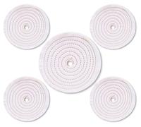 Lux Metal - Ensemble de 5 Disques de Polissage en Coton (200 mm, Trou de 20 mm) - Idéal pour Aluminium, Acier Inoxydable, Laiton, Cuivre, Bronze, Fer - Parfait pour Polir les Métaux et les Chromages