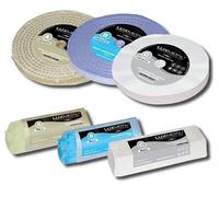 Lux Metal - Kit 3 Disques de Polissage de 200 mm et 3 Pâtes Abrasives de 350 gr - Parfaits pour polir des métaux tels que l'aluminium, le fer, l'acier inoxydable, le laiton, le cuivre, l'or, le marbre