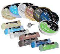 Lux Metal - Kit 7 Disques de Polissage de 100 mm et 7 Pâtes Abrasives de 250 gr - Pour Aluminium, Fer, Acier Inoxydable, Bronze, Marbre - Polissage Métallique Efficace