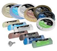 Lux Metal - Kit 7 Disques de Polissage de 150 mm et 7 Pâtes Abrasives de 250 gr - Pour Aluminium, Fer, Acier Inoxydable, Bronze, Marbre - Polissage Métallique Efficace