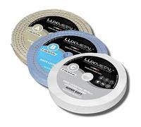 Lux Metal - Kit de Polissage 3 Disques 150 mm (Soft/Super Soft/Super Hard) - Idéal pour polir l'aluminium, l'acier inoxydable, le plexiglas, le laiton, et le fer - À utiliser avec pâte abrasive.