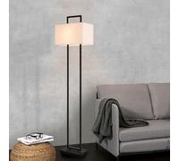 lux.pro Lampadaire avec Abat-Jour en Tissu Lampe sur Pied Élégante avec Douille E27 Luminaire Design pour Salon Chambre Bureau Métal Polyester Hauteur 165 cm Noir Blanc
