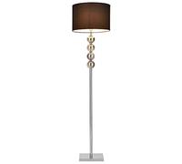 lux.pro Lampadaire Lampe à Pied Métal Poli Tissu Chrome Noir 155 cm
