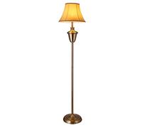lux.pro Lampadaire Lampe sur Pied Lampe Torchère Laiton Beige Hauteur : env. 157 cm Diamètre de l'abat-Jour : 35 cm Beige Marron Blanc