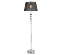 lux.pro Lampadaire Lampe sur Pied Métal Tissu Douille 1 x E27 Luminaire Intérieur 151 cm Chrome Gris