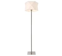 lux.pro Lampadaire Lampe sur Pied Métal Tissu Douille 1 x E27 Luminaire Intérieur 152 cm Chrome Blanc