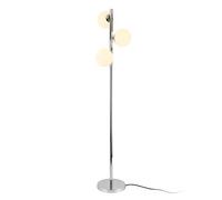 lux.pro Lampadaire Lampe sur Pied Métal Verre Douille 3 x E14 Luminaire Intérieur 154 cm Chrome Blanc