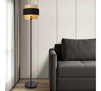 lux.pro Lampadaire Modern Luminaire sur Pied Intemporel Lampe sur Pied Stylé pour Salon Chambre Bureau Métal Plastique Polyester 160 x 30 cm Noir Doré