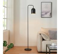 lux.pro Lampadaire Style Intemporel Lampe sur Pied Élégante LED Luminaire Design pour Salon Chambre Bureau Lampe de Lecture Décorative Stable avec Interrupteur à Pied E27 Métal Hauteur 159 cm Noir