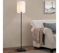 lux.pro Lampadaire Style Intemporel Lampe sur Pied Élégante Luminaire Design pour Salon Chambre Bureau E27 Métal Polyester Hauteur 158 cm Noir Blanc