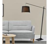 lux.pro Lampadaire Style Intemporel Lampe sur Pied Élégante Luminaire Design pour Salon Chambre Bureau E27 Métal Polyester Hauteur 185 cm Noir Blanc