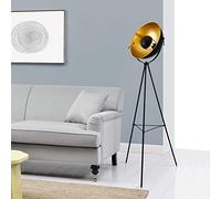 lux.pro Lampadaire Trépied Moderne Lampe sur Pied Design E27 Métal Hauteur 158 cm Noir Laiton