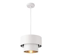 lux.pro Lampe à Suspendre Moderne Suspension Design Douille E27 60W en Métal et Textile Diamètre 30 cm Blanc Argenté
