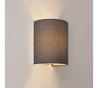 lux.pro Lampe Murale en Forme Demi-Cercle Applique Murale Intérieure E27 L'abat-Jour en Lin 20 x 17,5 x 13 cm Gris