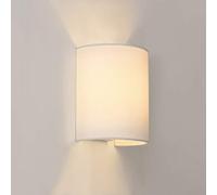 lux.pro Lampe Murale en Forme Demi-Cercle Applique Murale Intérieure E27 L'abat-Jour en Lin 20 x 17,5 x 13 cm Blanc